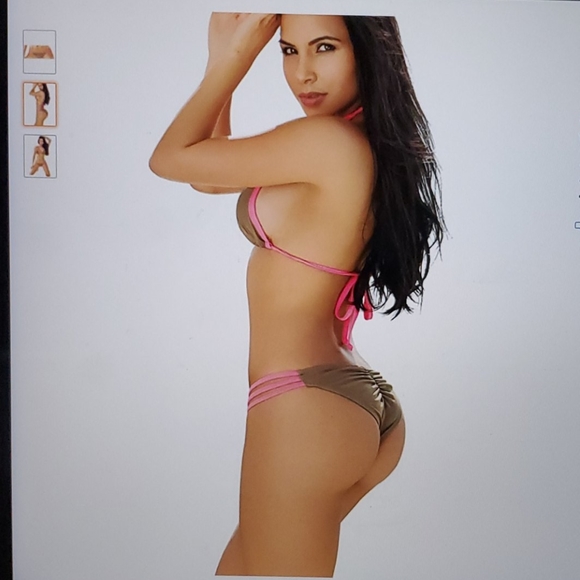 NWOT Brown & hot pink bikini - Picture 7 of 7